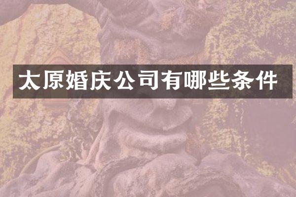 太原婚庆公司有哪些条件