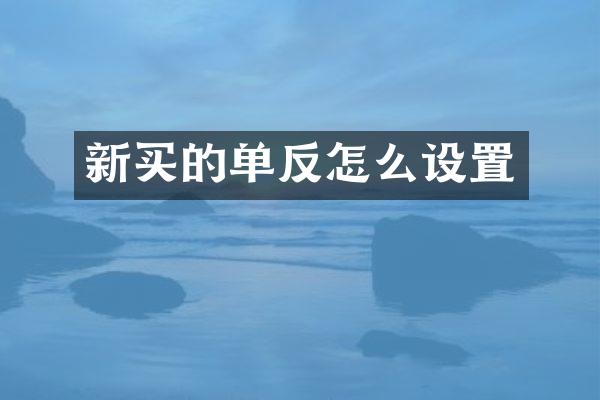 新买的单反怎么设置
