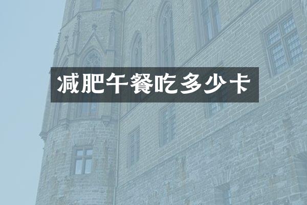 减肥午餐吃多少卡