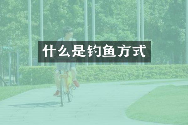 什么是钓鱼方式