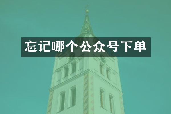 忘记哪个公众号下单