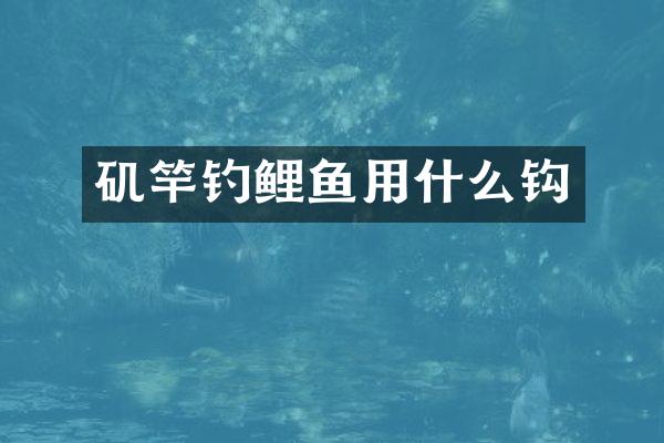 矶竿钓鲤鱼用什么钩