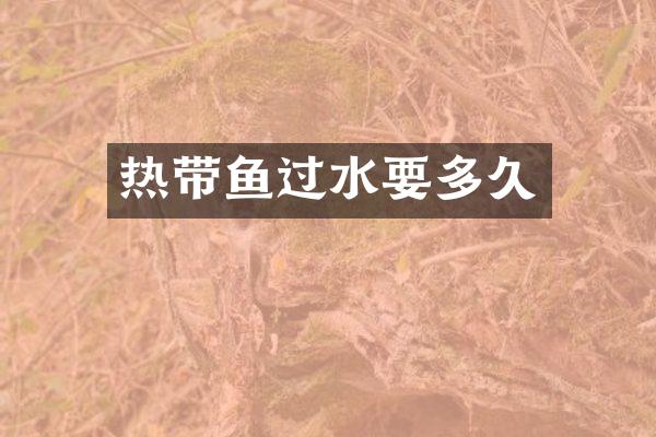 热带鱼过水要多久