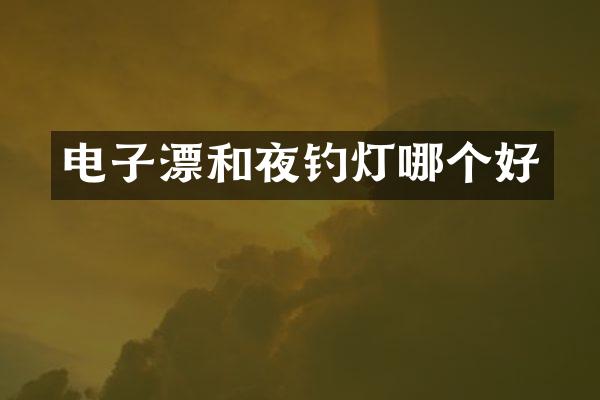 电子漂和夜钓灯哪个好