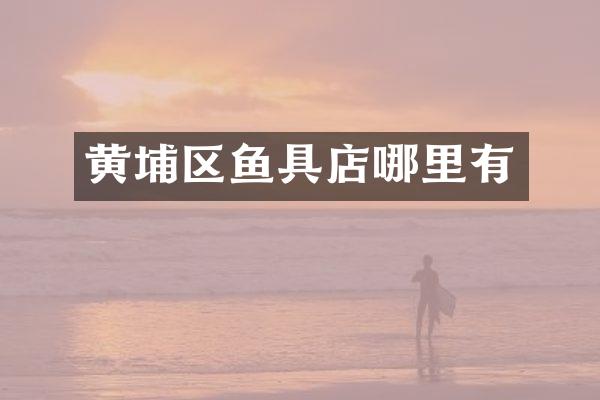 黄埔区鱼具店哪里有
