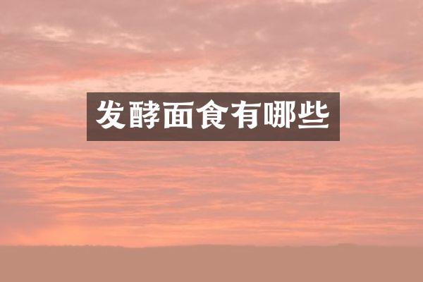 发酵面食有哪些
