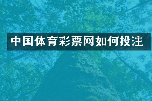 中国体育彩票网如何投注