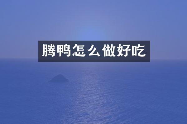 腾鸭怎么做好吃