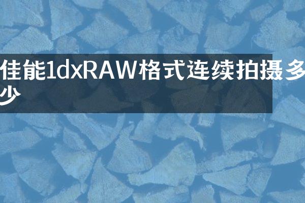 佳能1dxRAW格式连续拍摄多少