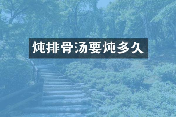 炖排骨汤要炖多久