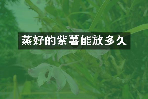 蒸好的紫薯能放多久