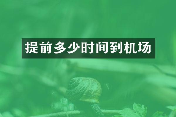 提前多少时间到机场