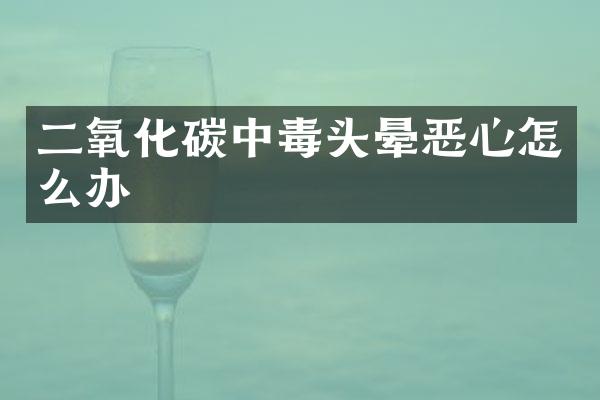 二氧化碳中毒头晕恶心怎么办