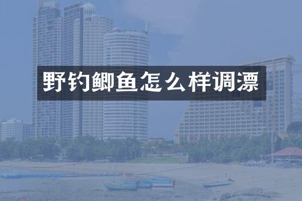 野钓鲫鱼怎么样调漂