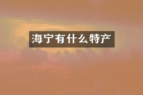 海宁有什么特产