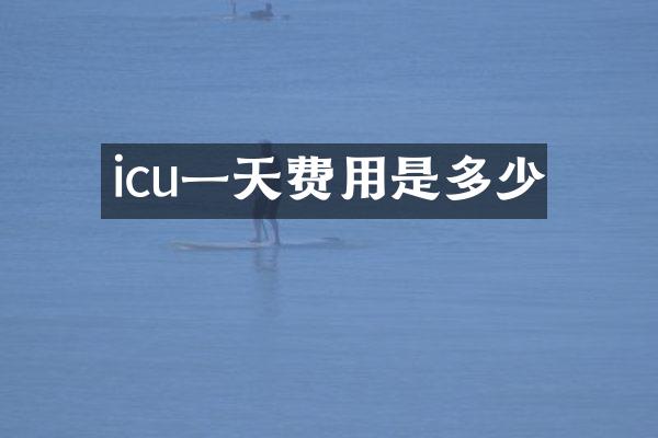 icu一天费用是多少
