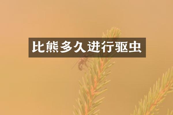 比熊多久进行驱虫