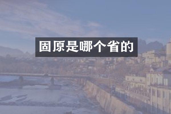固原是哪个省的