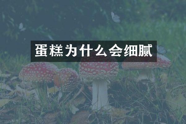 蛋糕为什么会细腻