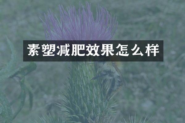 素塑减肥效果怎么样