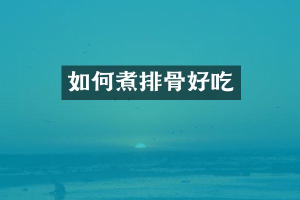 如何煮排骨好吃