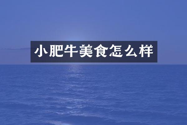 小肥牛美食怎么样