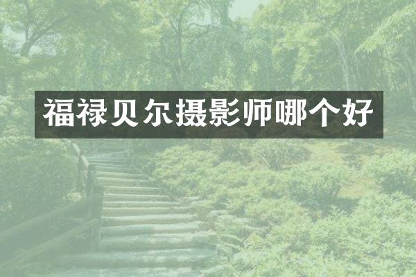 福禄贝尔摄影师哪个好