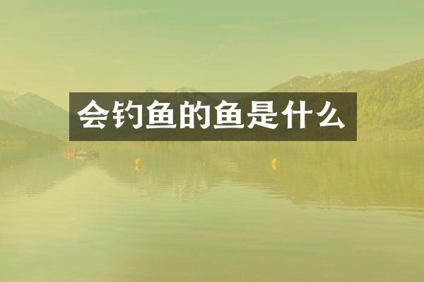 会钓鱼的鱼是什么