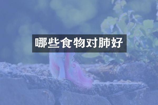 哪些食物对肺好