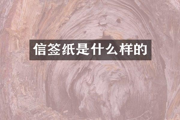 信签纸是什么样的