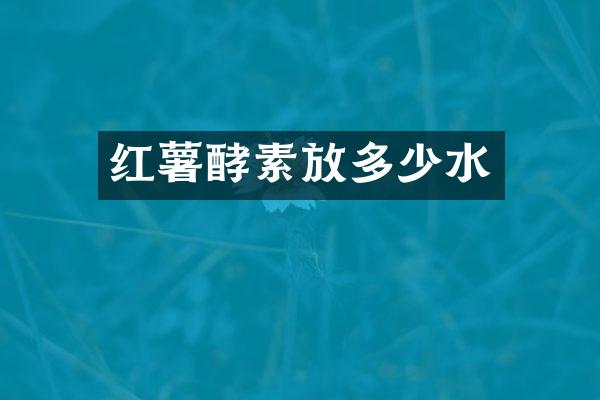 红薯酵素放多少水