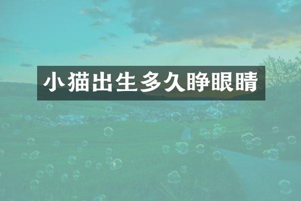 小猫出生多久睁眼睛