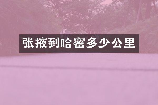 张掖到哈密多少公里