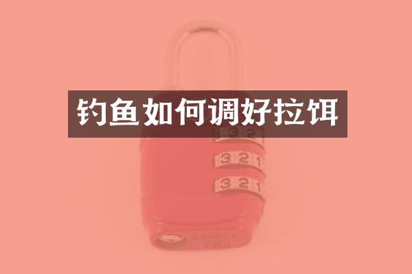 钓鱼如何调好拉饵