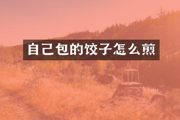 自己包的饺子怎么煎