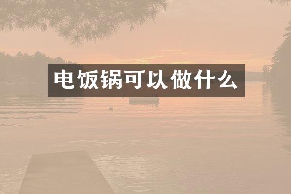 电饭锅可以做什么