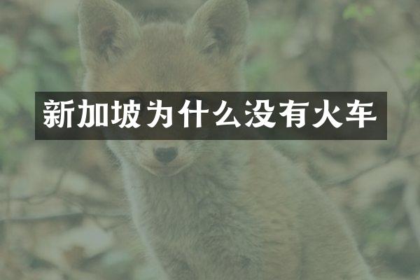 新加坡为什么没有火车