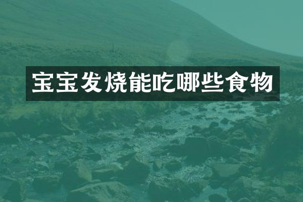 宝宝发烧能吃哪些食物