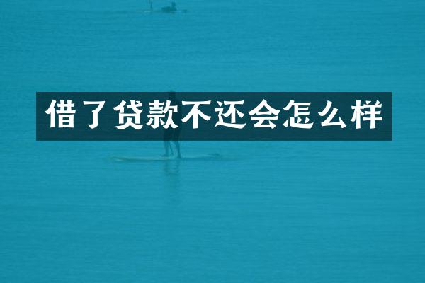 借了贷款不还会怎么样