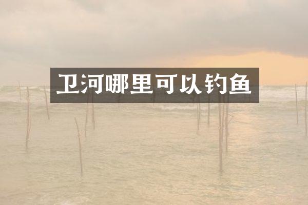 卫河哪里可以钓鱼