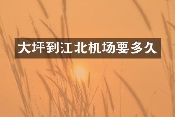 大坪到江北机场要多久
