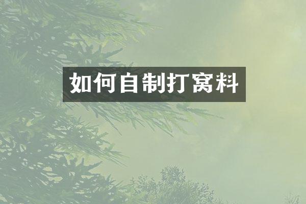 如何自制打窝料