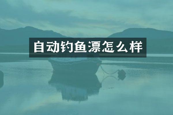 自动钓鱼漂怎么样