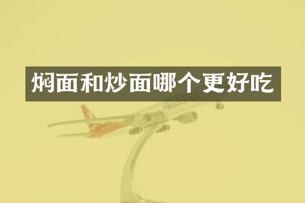 焖面和炒面哪个更好吃