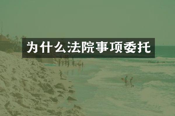 为什么法院事项委托