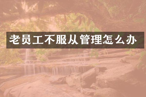 老员工不服从管理怎么办