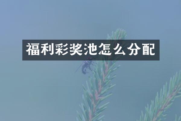 福利彩奖池怎么分配