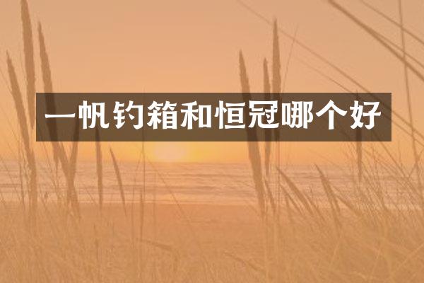 一帆钓箱和恒冠哪个好