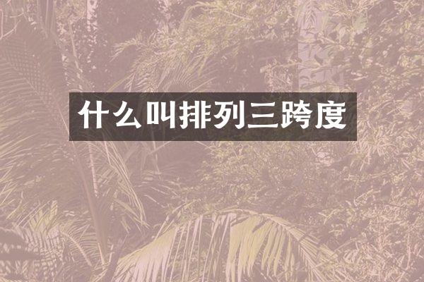 什么叫排列三跨度