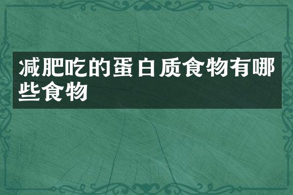 减肥吃的蛋白质食物有哪些食物